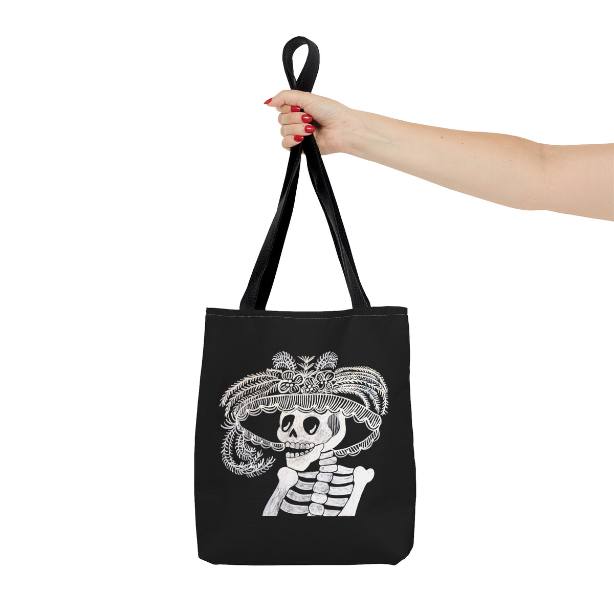 Catarina Day Of The Dead Dia De Los Muertos Skeleton Black and White Portrait Tote Bag